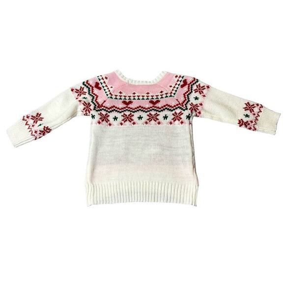 Star Wars Sweater Baby 2T Cream Pink Red Yoda The Child Grogu Holiday‎ Sweater - Picture 2 of 11